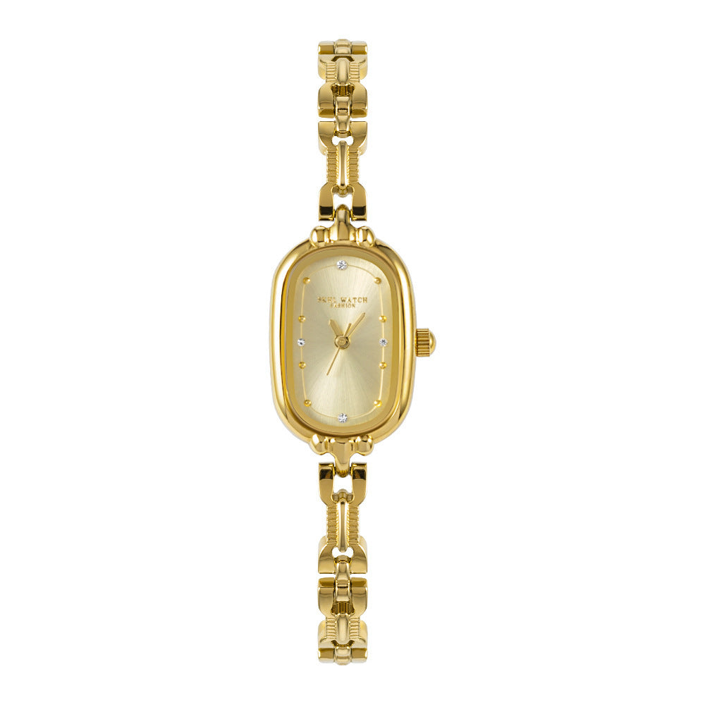 Retro Oval Small Golden Quartz Watch