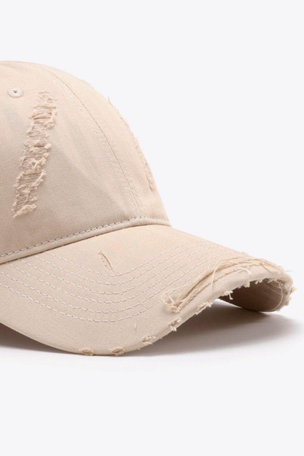 Distressed Adjustable Baseball Cap for Casual Style