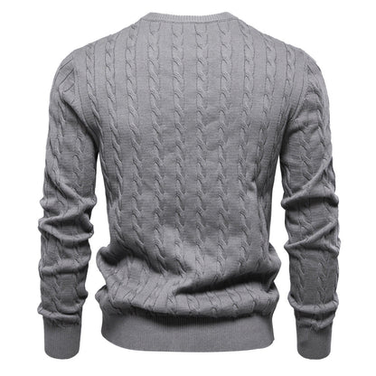 2026 Autumn And Winter New Cross-border Foreign Trade High Quality Men's Sweater Pullover Fawn Embroidery Solid Color Sweater For Men