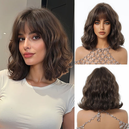 Wig Full-head Wig Bangs Short Curly Hair
