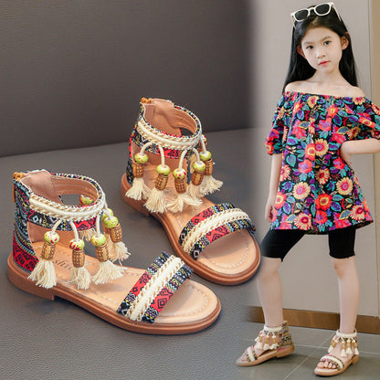 Summer Ethnic Style Retro Children's Roman Sandals
