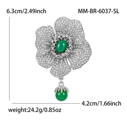 Diamond-Encrusted Peony Brooch Womens Jewelry