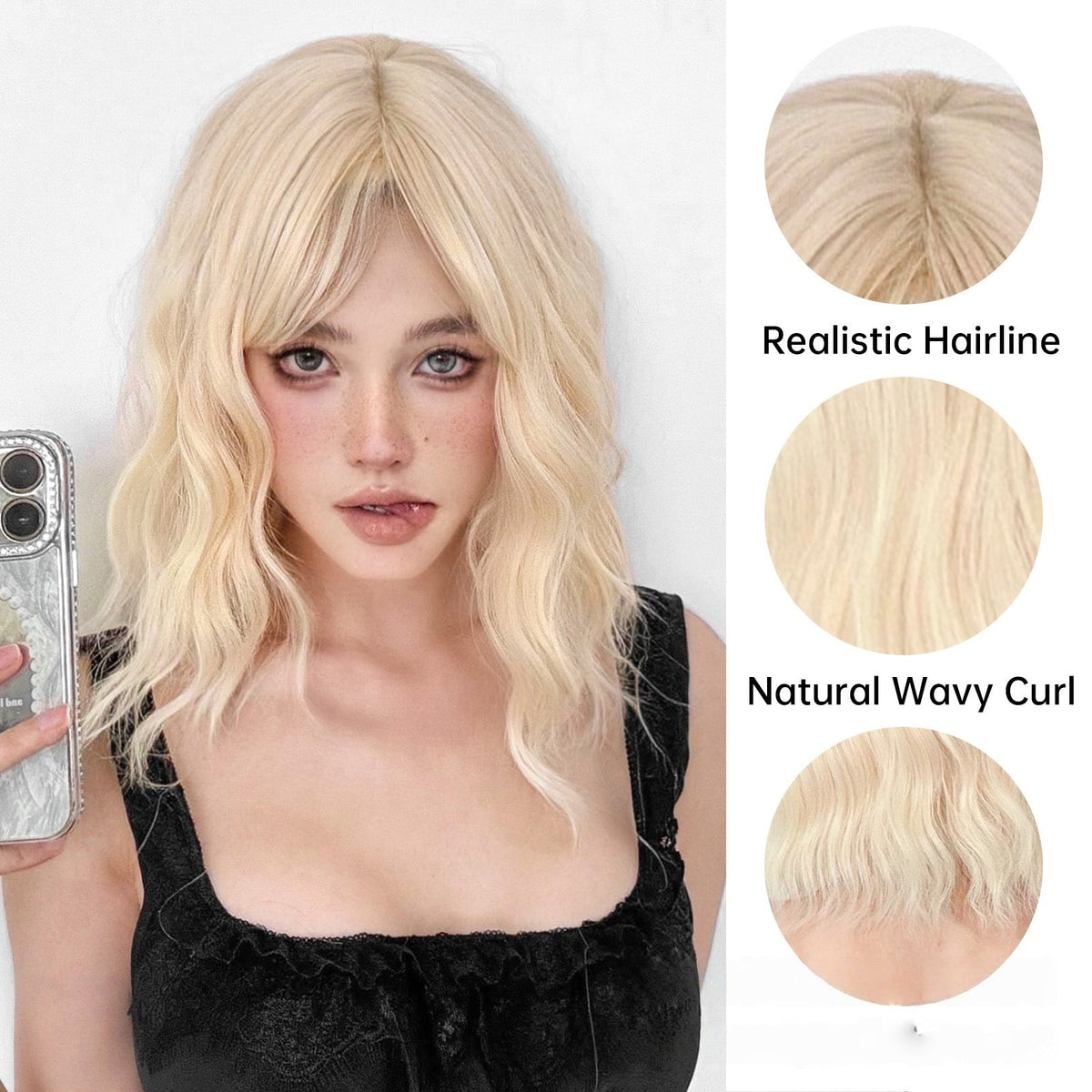Wig Full-head Wig Bangs Short Curly Hair