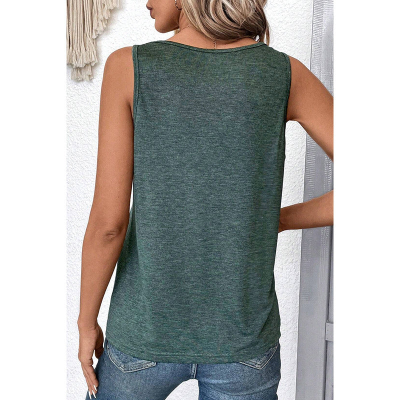 Pure Color Minimal Versatile Sleeveless Top For Women