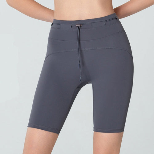 High Waist Drawstring Yoga Shorts