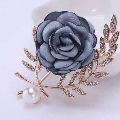 Fabric Flower Corsage Pin