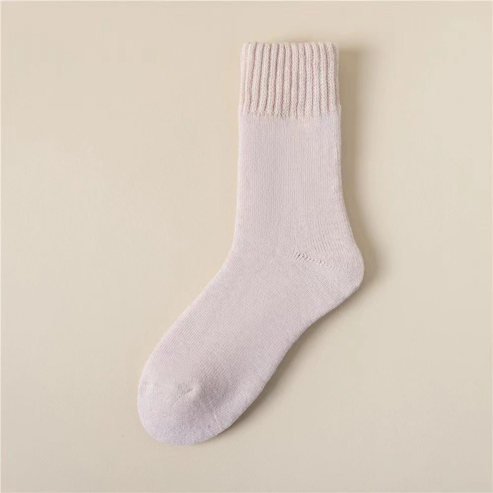 Women's Maternity Socks Autumn And Winter Fleece-lined Thickened Sleep Warm Wool Floor Mid-calf Cashmere Towel Terry-loop Hosiery