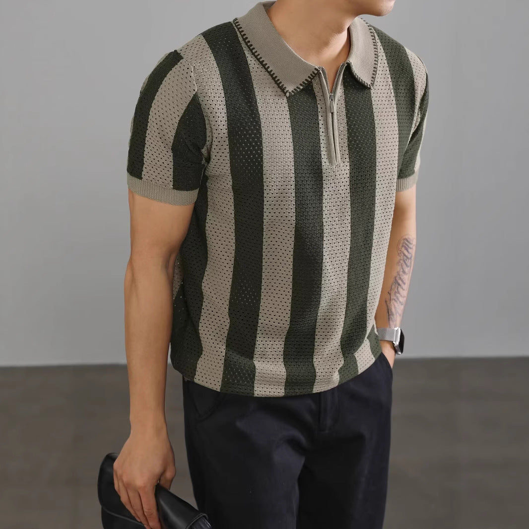 Lapel-collar Business Paul Men's Summer T-shirt For Men