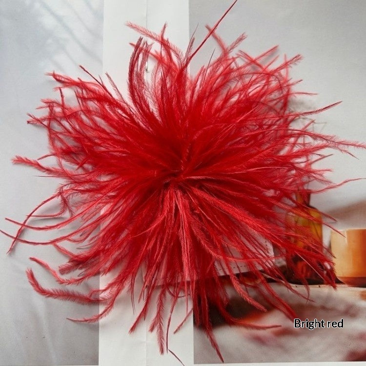 New Colorful Ostrich-feather Brooch Headdress Hair Clip