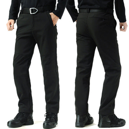 Outdoor Soft Shell Loose Plus Size Fleece-lined Mountaineering Training Pants
