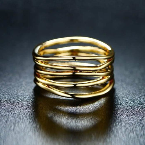 Five Layer Stack Ring in 18K Gold Plating - Assorted Sizes