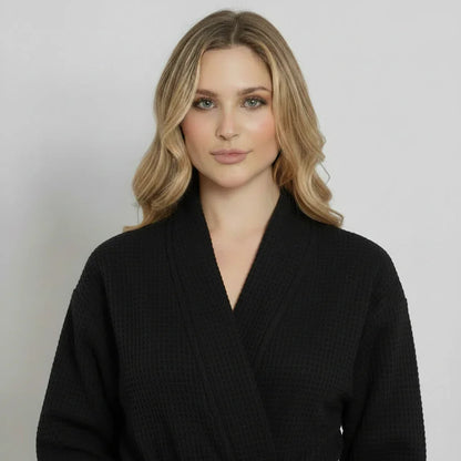 Knee-Length Waffle Robe for Women