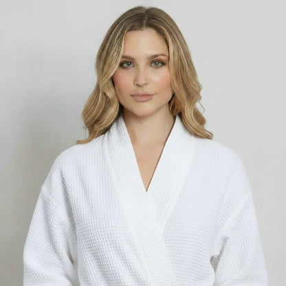 Knee-Length Waffle Robe for Women