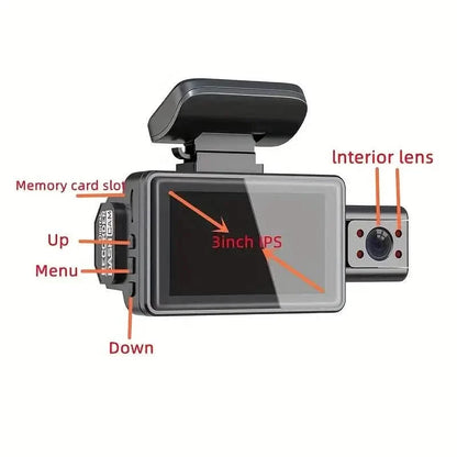 Full HD 1080P Dual Car Dash Cam Night Vision with Front and Inside view