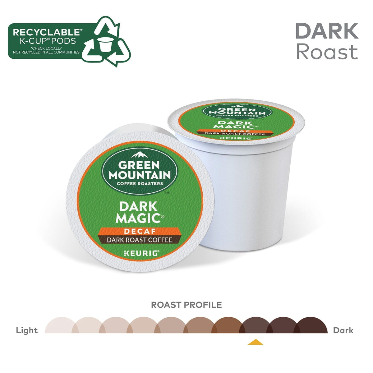 Green Mountain Coffee Decaf Dark Magic K-Cup Pods, Dark Roast, 24 Count for Keurig Brewers - velouriva