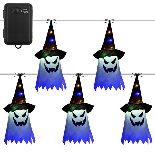 Halloween Ghost Witch Hat Hanging Light Lantern