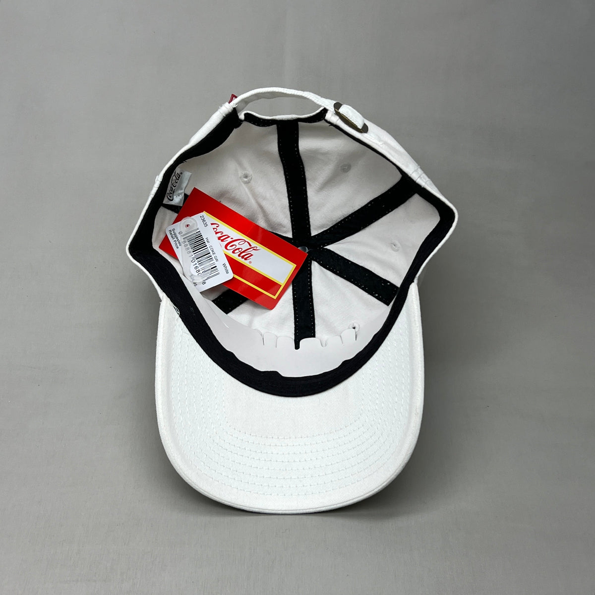 COCA-COLA Baseball Cap Strap Back Sz One Size White 23635 (New)