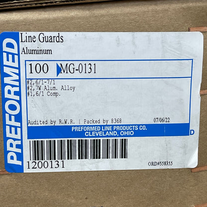 PLP PREFORMED 100 Aluminum Line Guards MG-0131 1200131 (New)