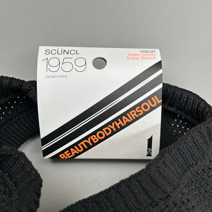SCUNCI 3-PACK! Visor Super Comfy Super Stretch 1959 Black (New)