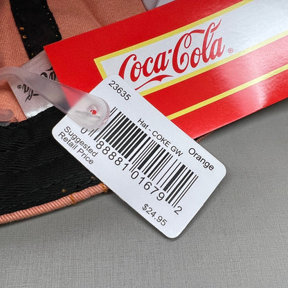 COCA-COLA Baseball Cap Strap Back Sz One Size Orange 23635 (New)