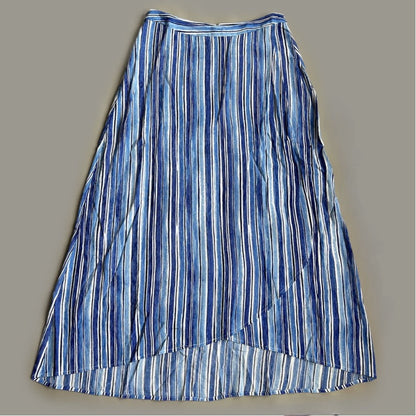 TOMMY BAHAMA Women's Divine Lines Maxi Skirt White Blue Boho Stripe Size 4 (New)