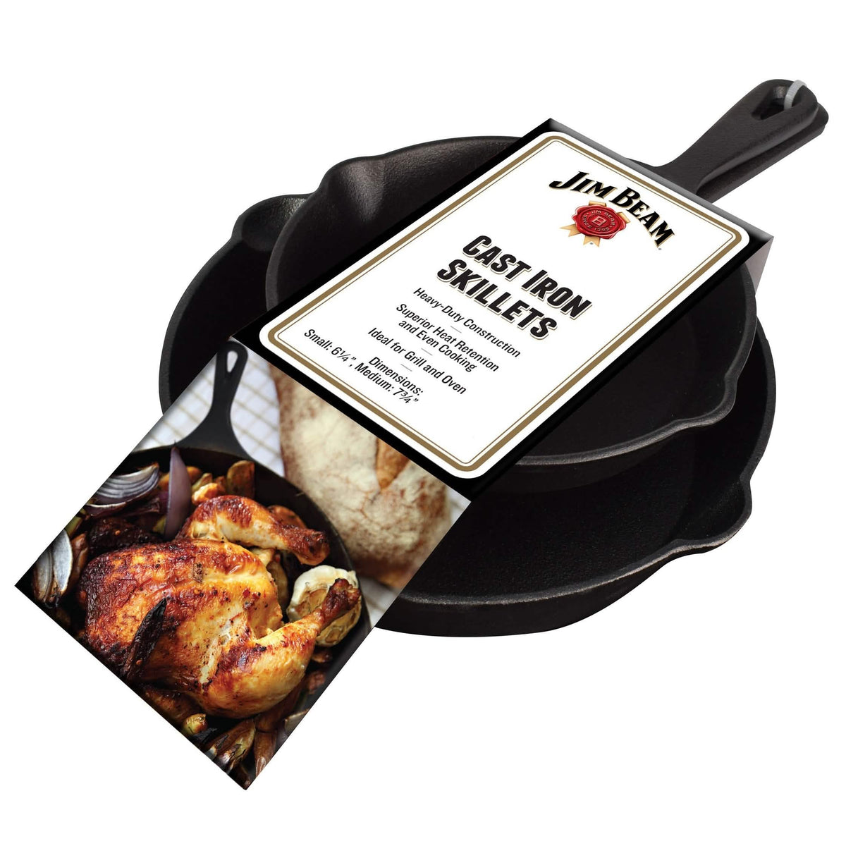 2-Piece: Jim Beam Cast Iron Skillets