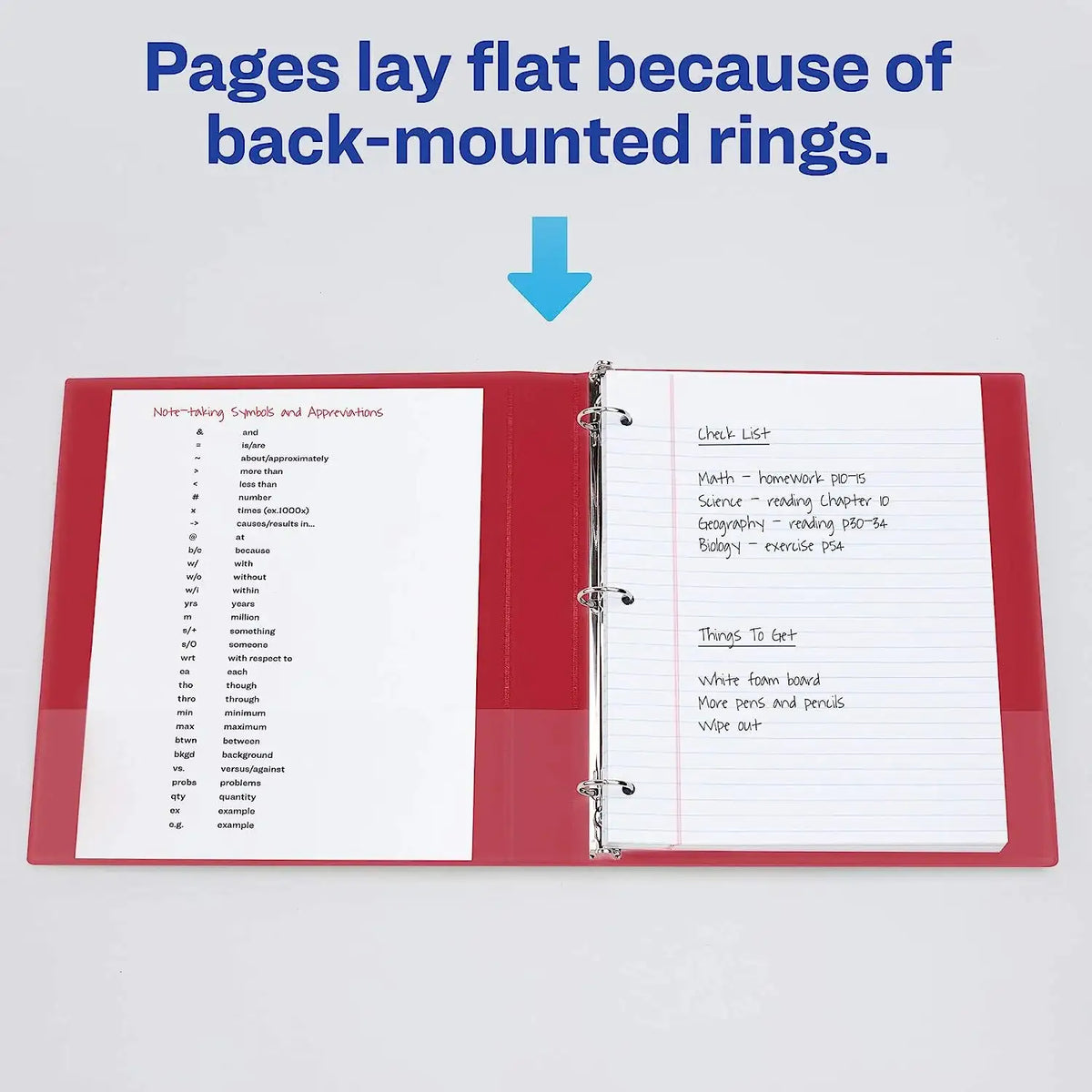 3 Ring Binder- 1" - Red