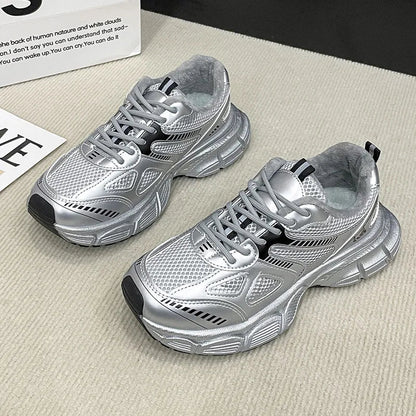 Lace Up Platform Athletic Shoes