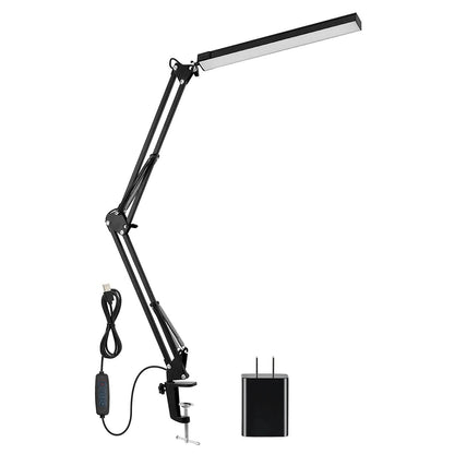 LED Reading Desk Lamp with Clamp Adjustable Swing Arm