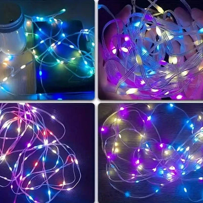 LED Rope Lights Outdoor, RGB Remote Control Fairy String Lights Plug In With 200 LEDs