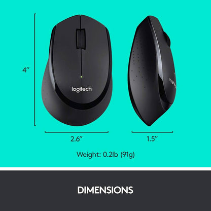 Logitech Wireless Combo Full-Sized Keyboard with Comfortable Right-Handed Mouse (Refurbished)