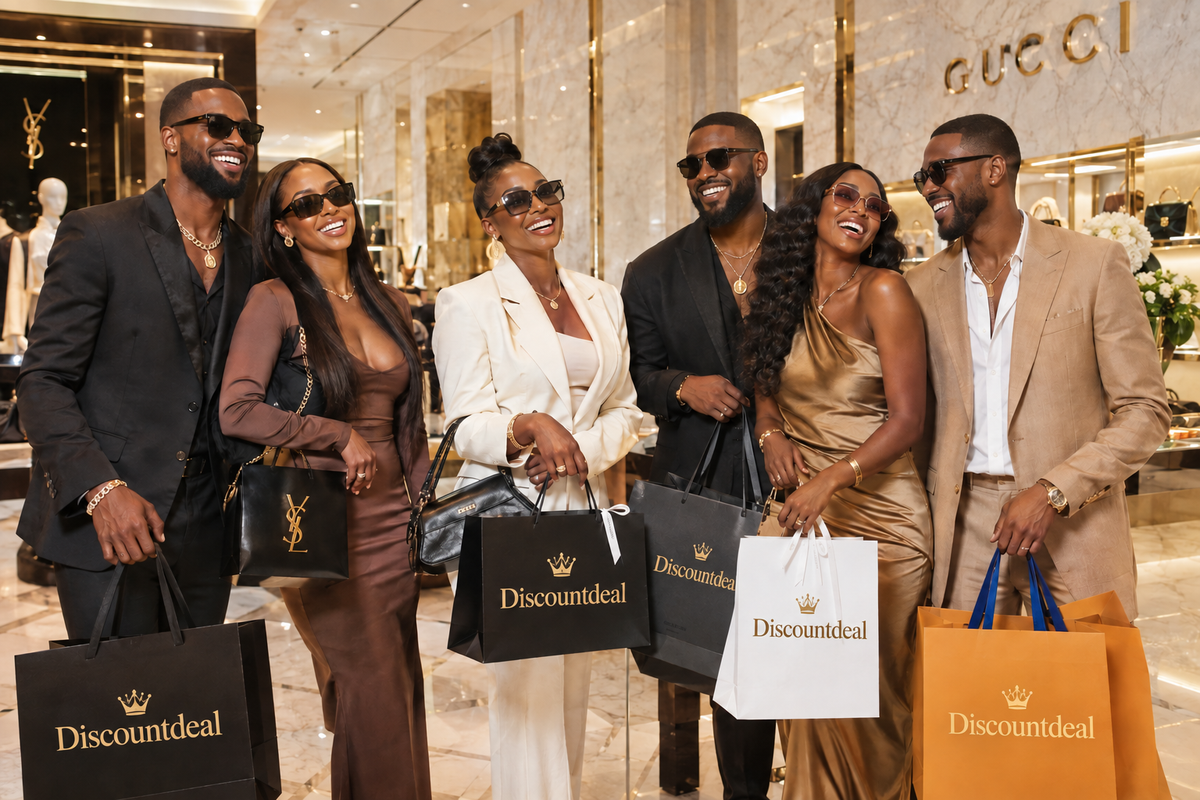 Luxury photo with Discountdeal printed on the shopping bags