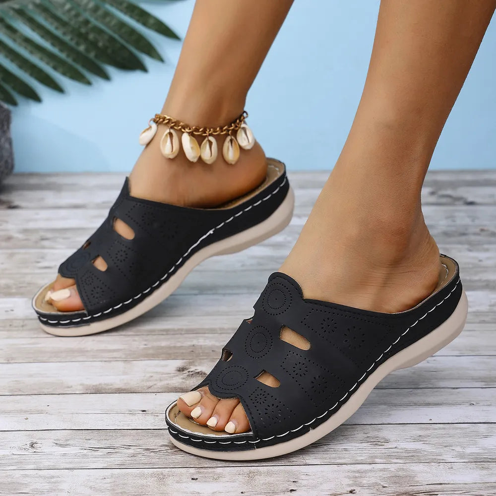 Open-Toe Cutout Sandals