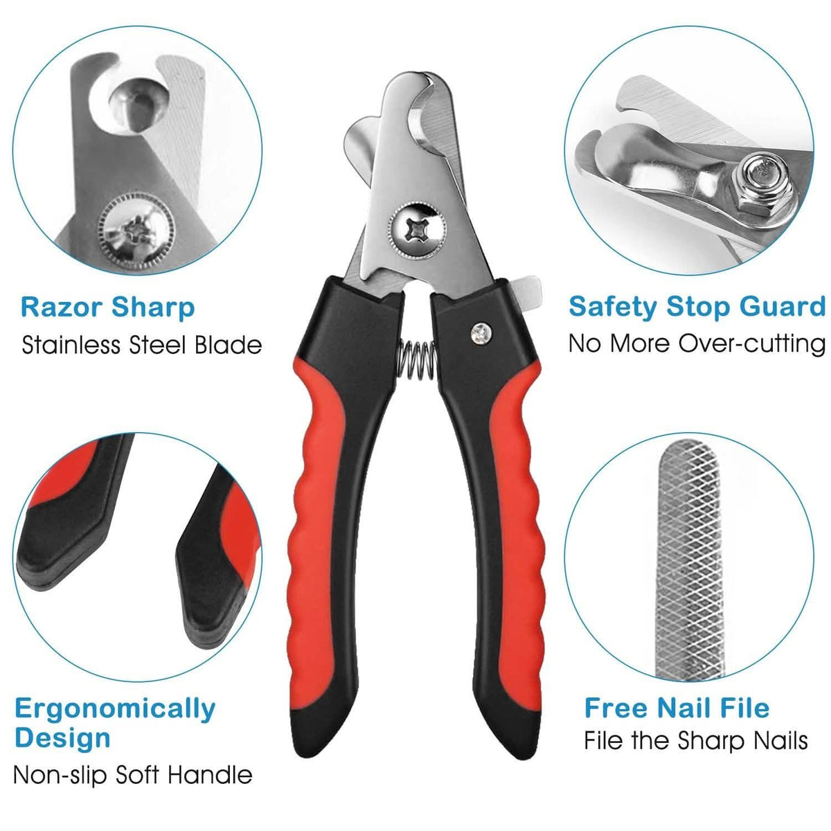 Pet Nail Trimmer  with Safety Guard to Avoid Over-Cutting Nails