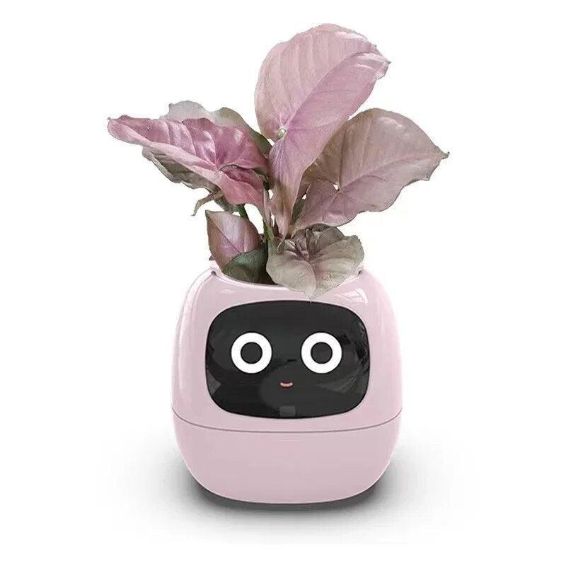 Plantly Smart Flowerpots,Smart Pet Planter,Ai Planter,Intelligent Flowerpots,Multiple Expressions,7 Smart Sensors, and Ai Chips for Gardening (Yellow)