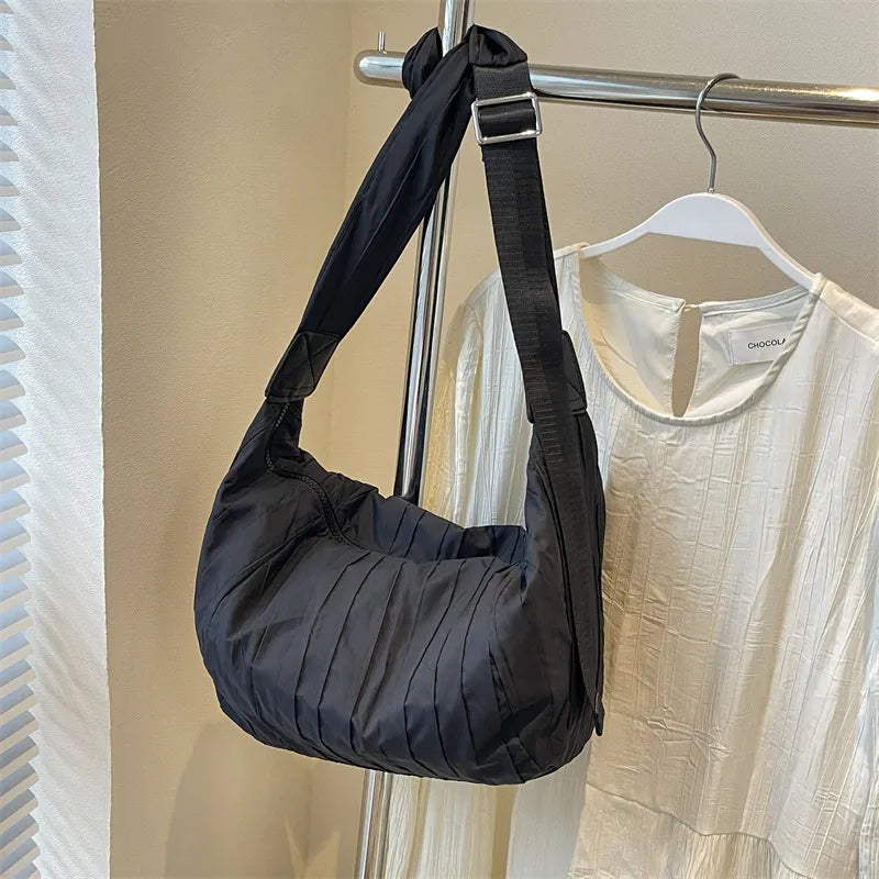 Pleated Dumpling Crossbody Bag