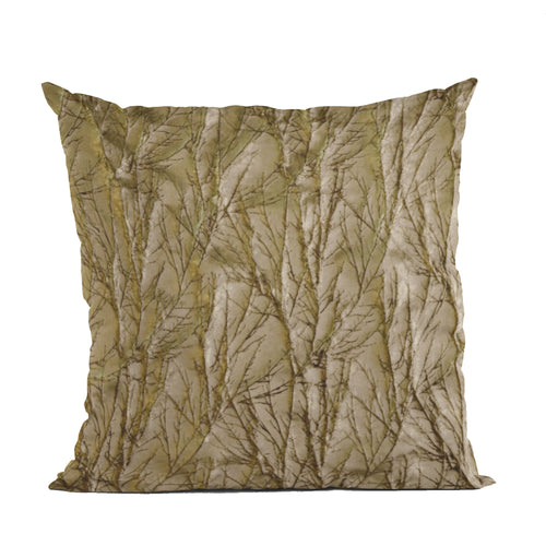 Plutus Burnished Bronze Yarns Shiny Fabric With Twig Pattern Luxury Throw Pillow