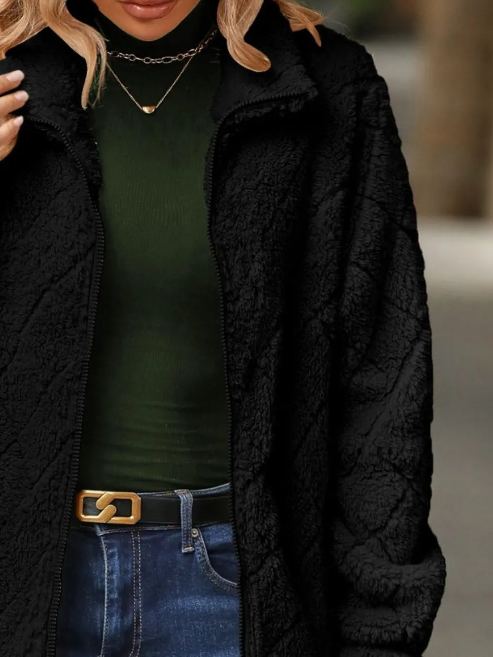 Pocketed Zip Up Jacket