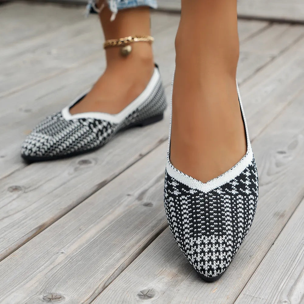 Point Toe Mesh Flat Slip-Ons