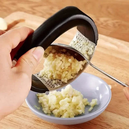 Premium Stainless Steel Garlic Rocker Press - Compact, Durable, and Rust-Resistant Kitchen Gadget