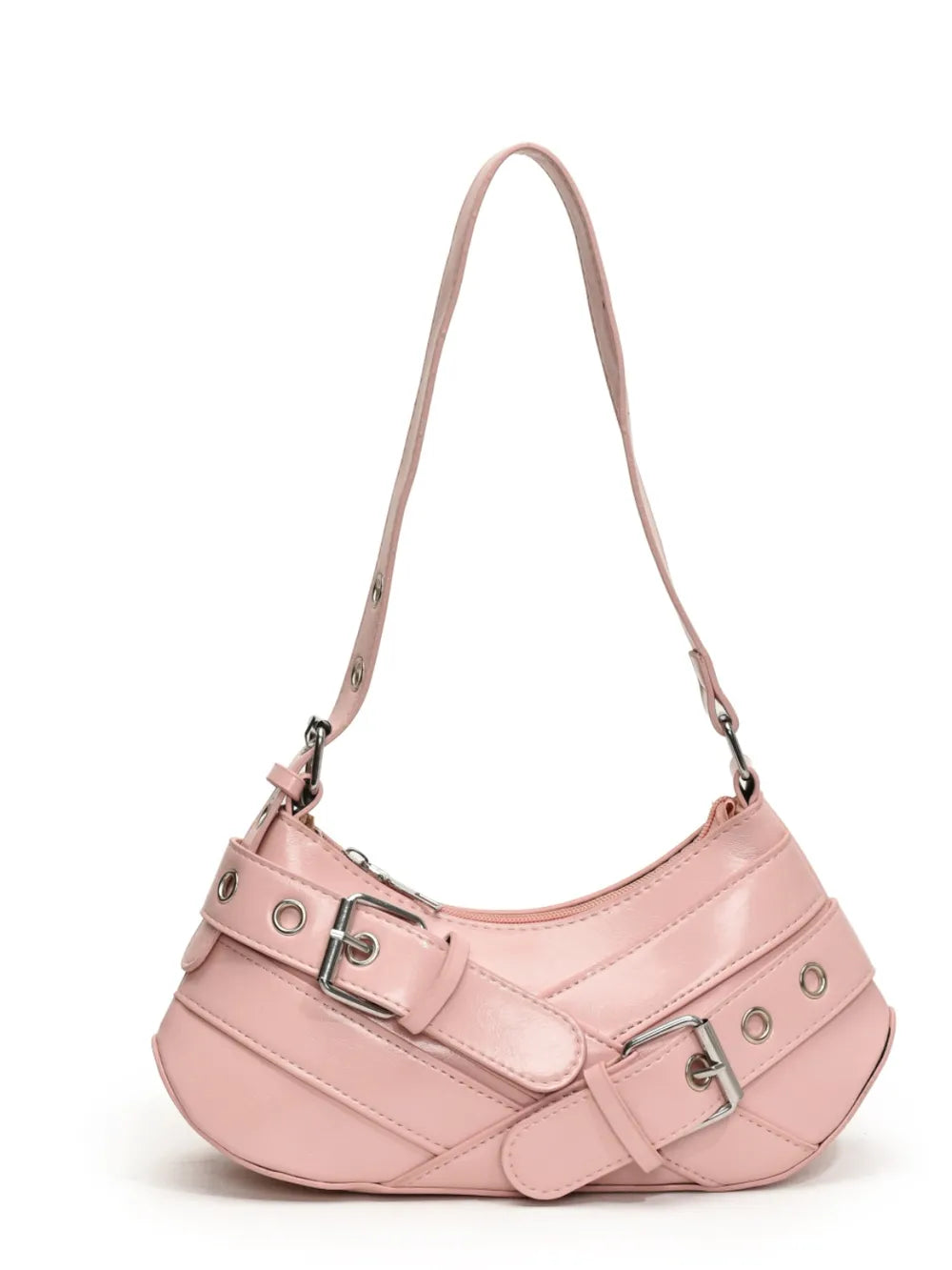 PU Leather Buckle Shoulder Bag