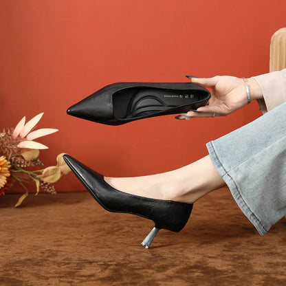 PU Leather Point Toe Pumps