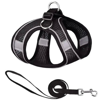 Reflective Dogs Harness with Leash Adjustable Harness Vest Breathable Collars