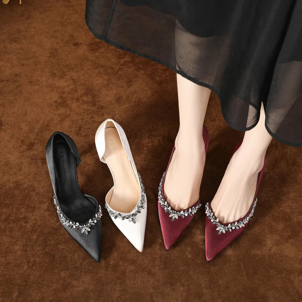 Rhinestone Point Toe Stiletto Pumps