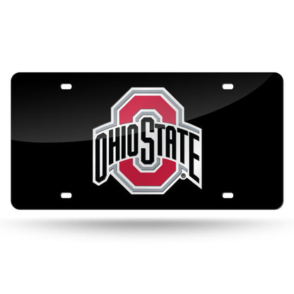 Rico Industries NCAA Ohio State Buckeyes Laser Inlaid Metal License Plate Tag 6 x 12-inches - velouriva