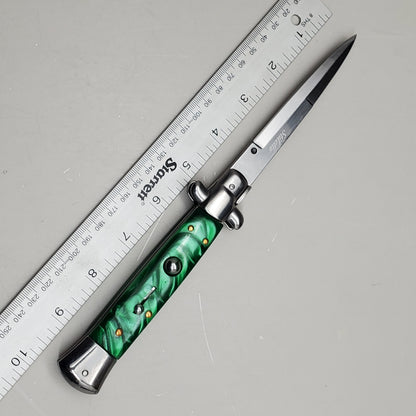 ZA@ ARMED FORCE TACTICAL Hand Crafted OTF Pocket Knife 9"Knife4"Blade Green ST-7MGN