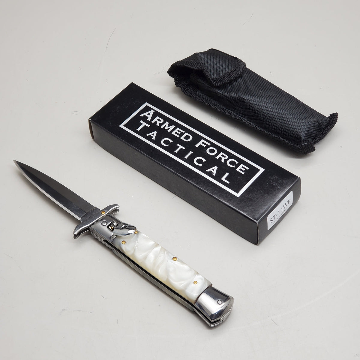 ZA@ ARMED FORCE TACTICAL 8” Handcrafted OTF Pocket Knife – Ivory ST-11WP