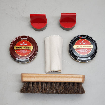 KIWI Leather Care Kit Shines Nourishes And Protects Black