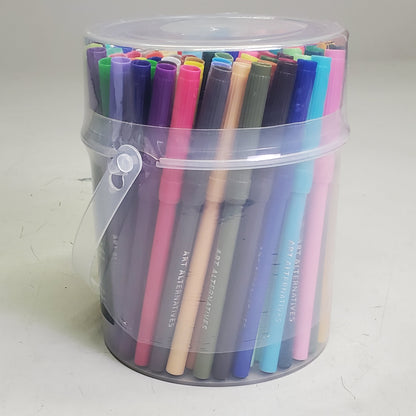 ART ALTERNATIVES Fine Tipped Water Base Marker Set 100 PC Mixed AA1174