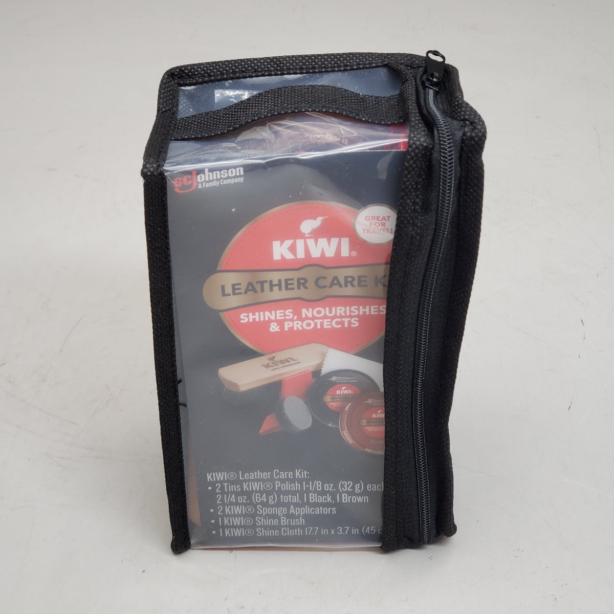 KIWI Leather Care Kit Shines Nourishes And Protects Black